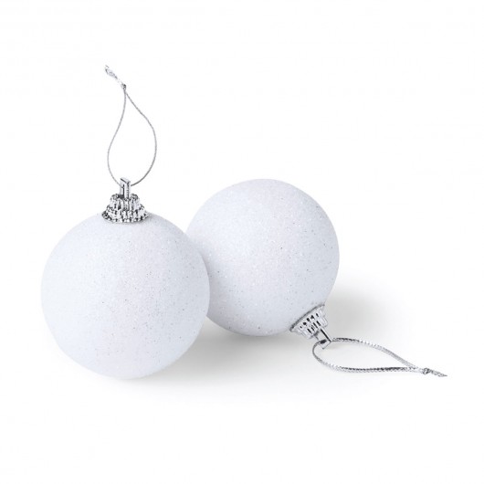 Branded Christmas Baubles White